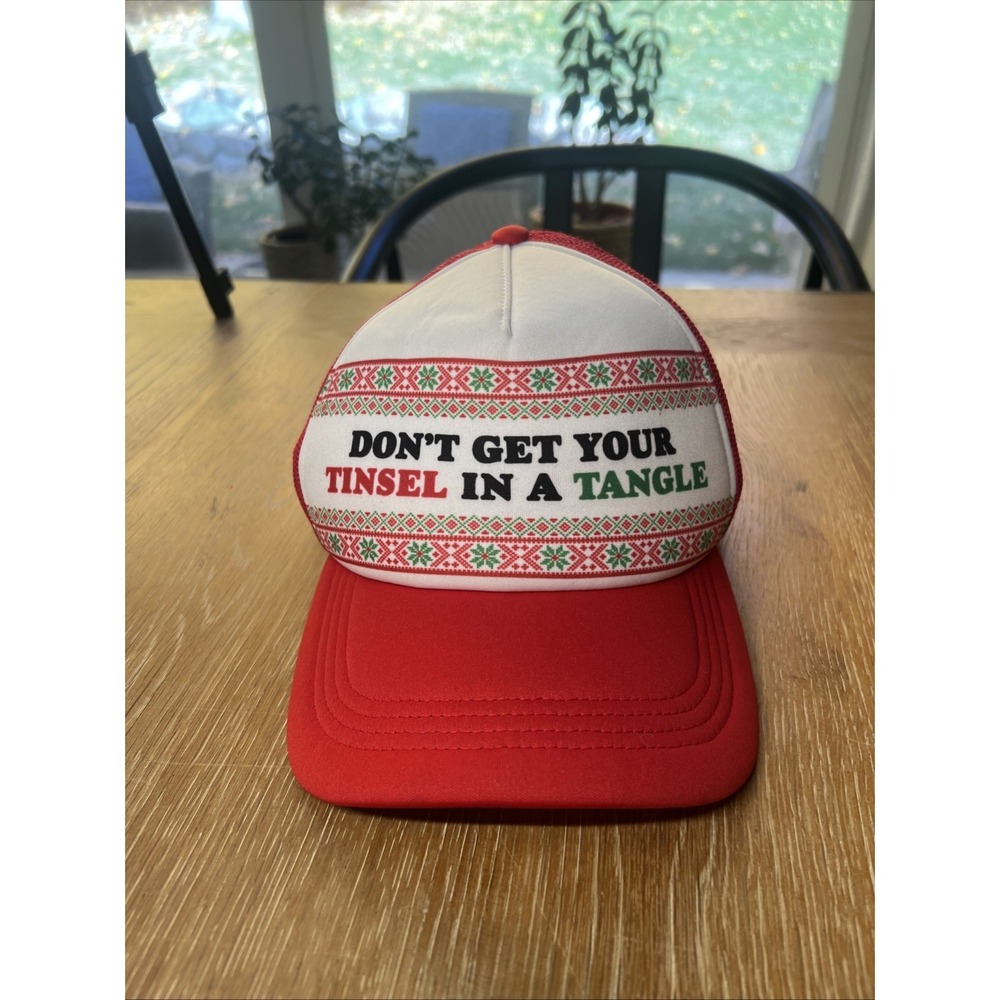 "Don't Get Your Tinsel in a Tangle" Christmas Trucker Hat Red Green Holiday Funn